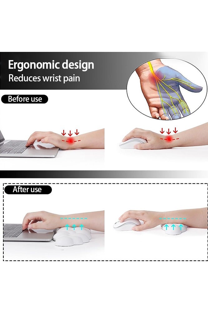 Keyboard Wrist Rest Set with Cup Coaster PU Memory Foam Non-Slip Cloud Wrist Rest for Typing Pain Relief Ergonomic Keyboard Mouse Wrist Support for Mouse Keyboard Computer Elbow Pad Arm Rest Mouse Wrist Cushion(Keyboard not Included) - Image 3