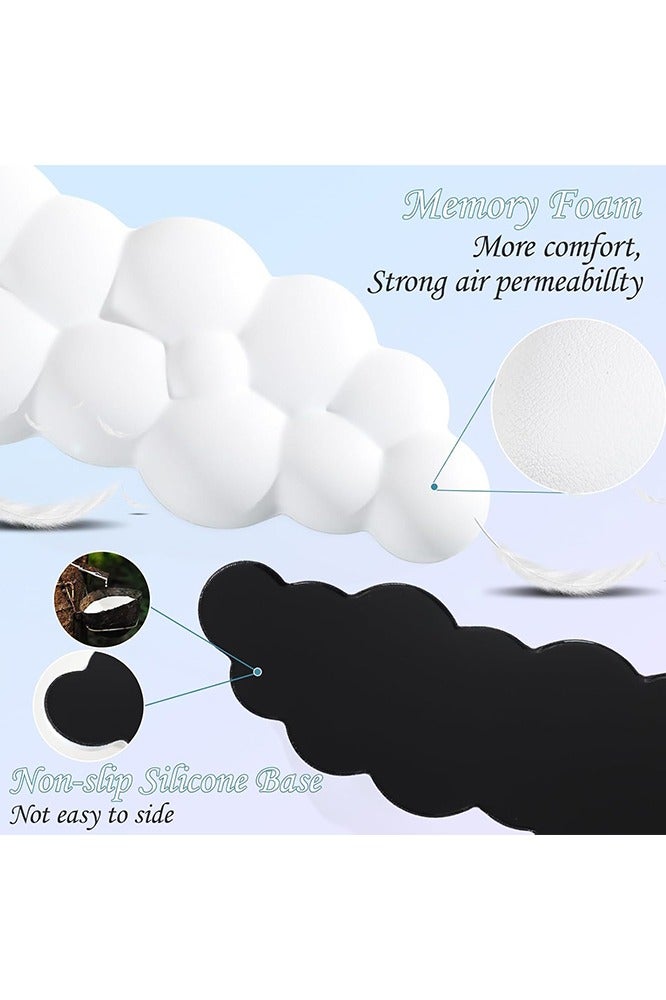Keyboard Wrist Rest Set with Cup Coaster PU Memory Foam Non-Slip Cloud Wrist Rest for Typing Pain Relief Ergonomic Keyboard Mouse Wrist Support for Mouse Keyboard Computer Elbow Pad Arm Rest Mouse Wrist Cushion(Keyboard not Included) - Image 4