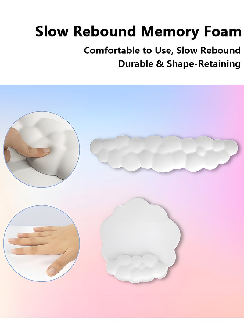 Keyboard Wrist Rest Set with Cup Coaster PU Memory Foam Non-Slip Cloud Wrist Rest for Typing Pain Relief Ergonomic Keyboard Mouse Wrist Support for Mouse Keyboard Computer Elbow Pad Arm Rest Mouse Wrist Cushion(Keyboard not Included) - Image 4