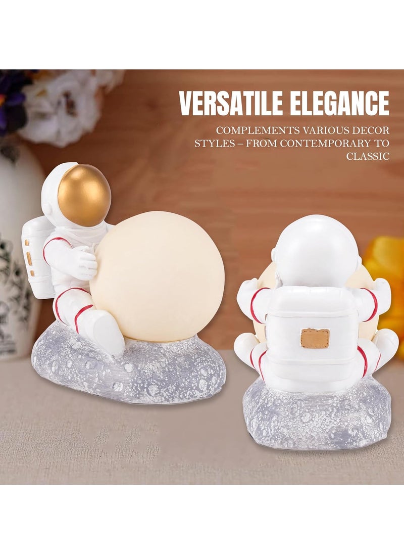 Charming Astronaut Moon Lamp – Cute Astronaut Hugging the Moon Night Light, Warm LED Decorative Accent for Bedroom, Office, and Home Décor – Unique Space Lover Gift