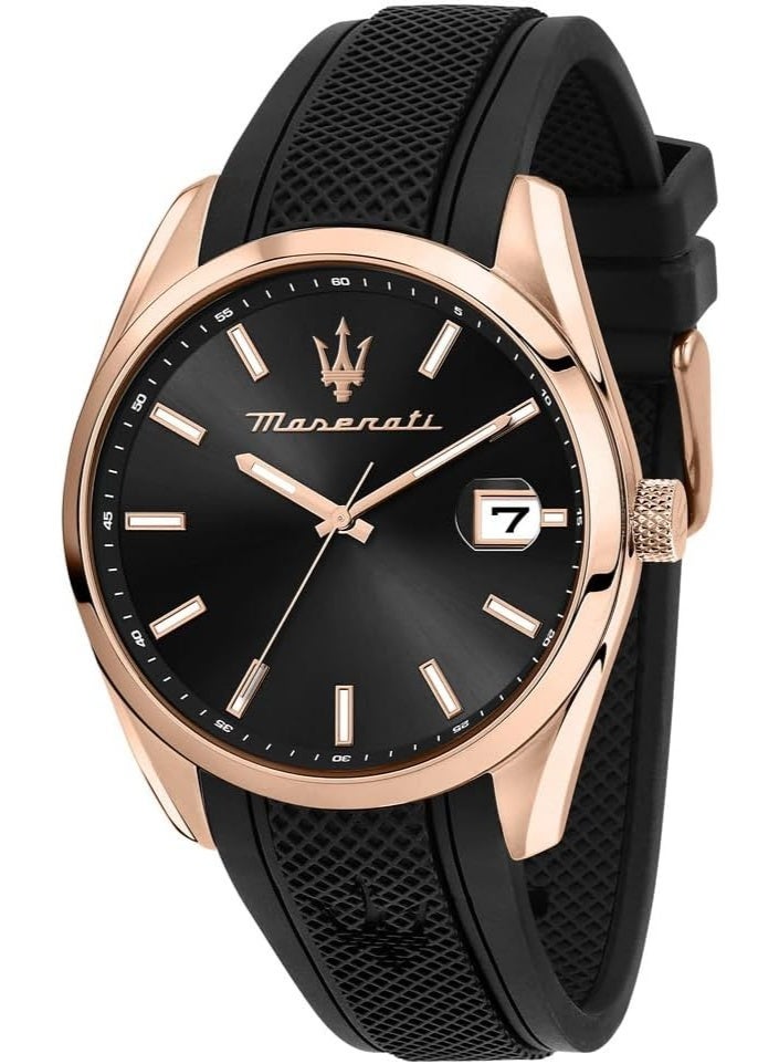 Maserati ATTRAZIONE 43MM 3H BLACK DIAL BLK ST - Image 1