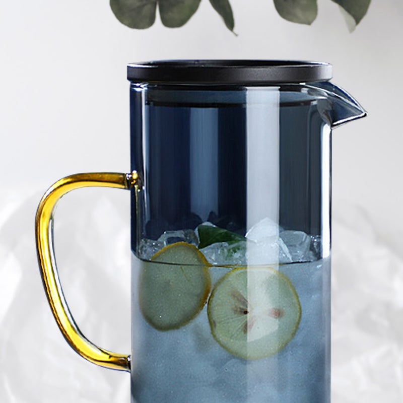 1Pc Large Capacity Glass Water Pot Glass Bottle Juice Jug (Black) - Image 5