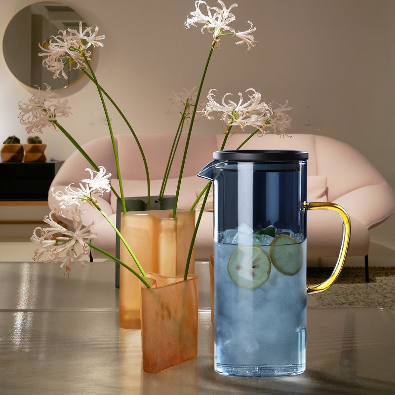 1Pc Large Capacity Glass Water Pot Glass Bottle Juice Jug (Black) - Image 4