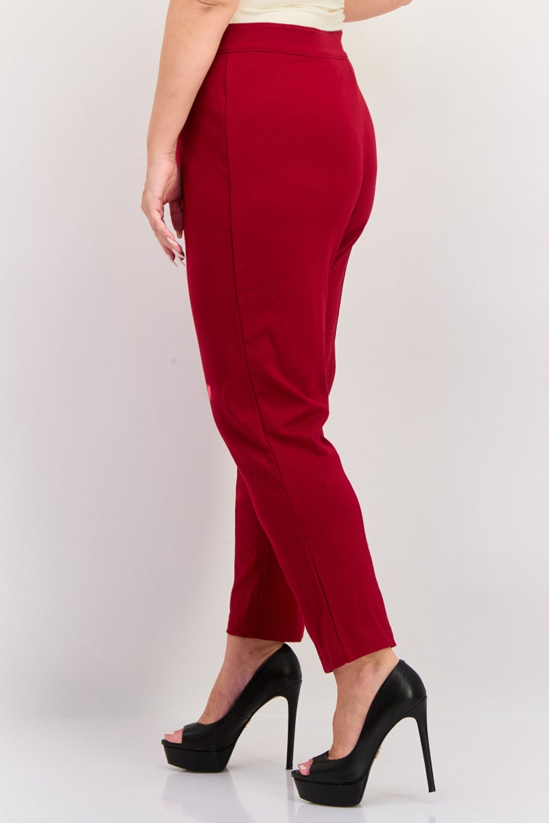 ANNE KLEIN Women Plain Pull On Leggings, Red - Image 2
