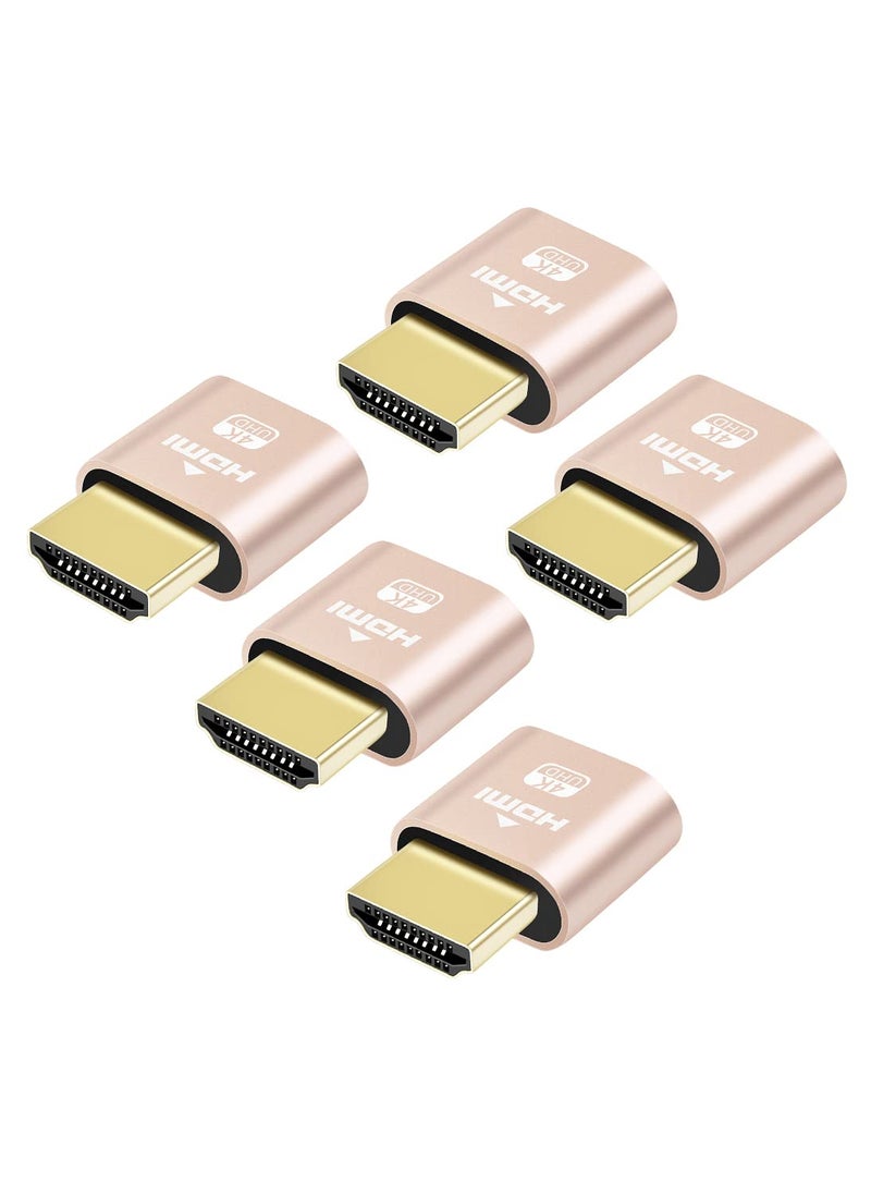 DTech DTECH 4K HDMI Dummy Plug Display Emulator Headless Ghost Adapter Compatible with Windows Mac OSX Linux Support 4kx2k 2160P 1080p for Computer Desktop (fit-Headless, 5 Pack)  - Image 1