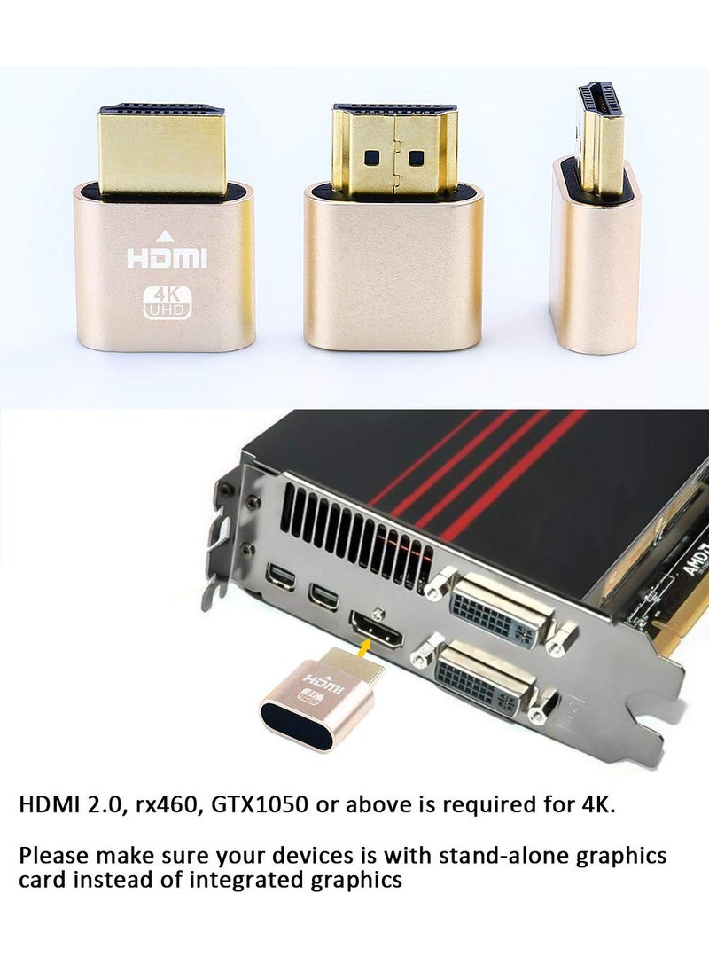 DTech DTECH 4K HDMI Dummy Plug Display Emulator Headless Ghost Adapter Compatible with Windows Mac OSX Linux Support 4kx2k 2160P 1080p for Computer Desktop (fit-Headless, 5 Pack)  - Image 2
