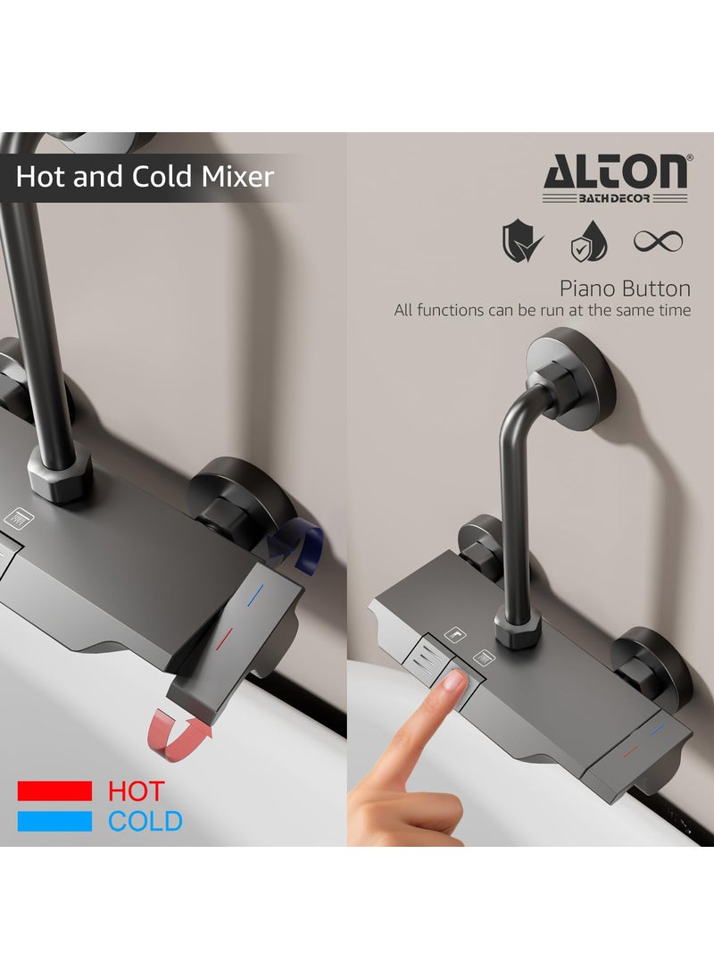 Alton ALTON ALM35015 Modern Wall Mixer for Bathroom with 225mm LBend Set Bathroom Shower System Shower Mixer for Bathroom with Handy Storage Space for Essentials Mixer Tap for Bathroom Grey  - Image 3