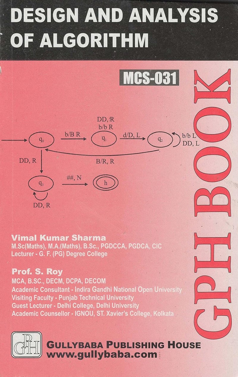 Design & Analysis Of Algorithm Gph Book: Mcs-031