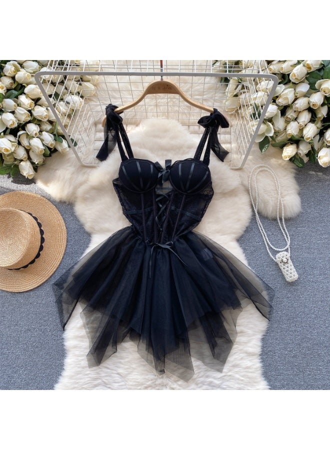 Caprisious Elegant Lace Corset Dress with Adjustable Straps and Matching Bottoms - Image 1