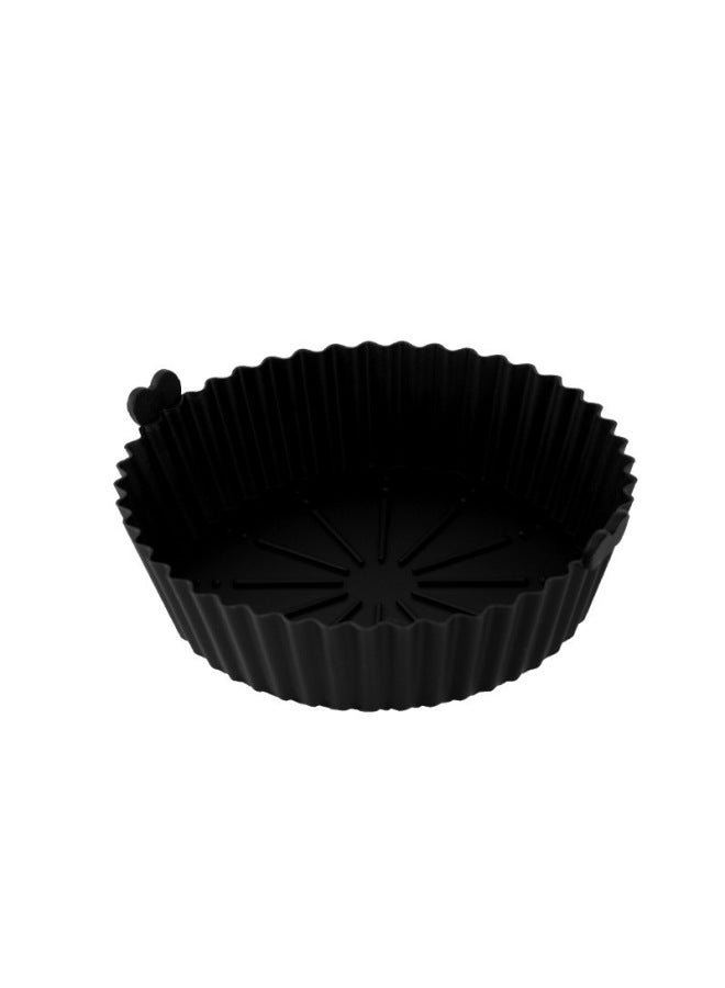 Air Fryer Paper Special Paper High Temperature Resistant Washable Baking Bakeware Oven Easy Cleaning Silicone Air Fryer Pad-Specifications:Black Small Size  - Image 1