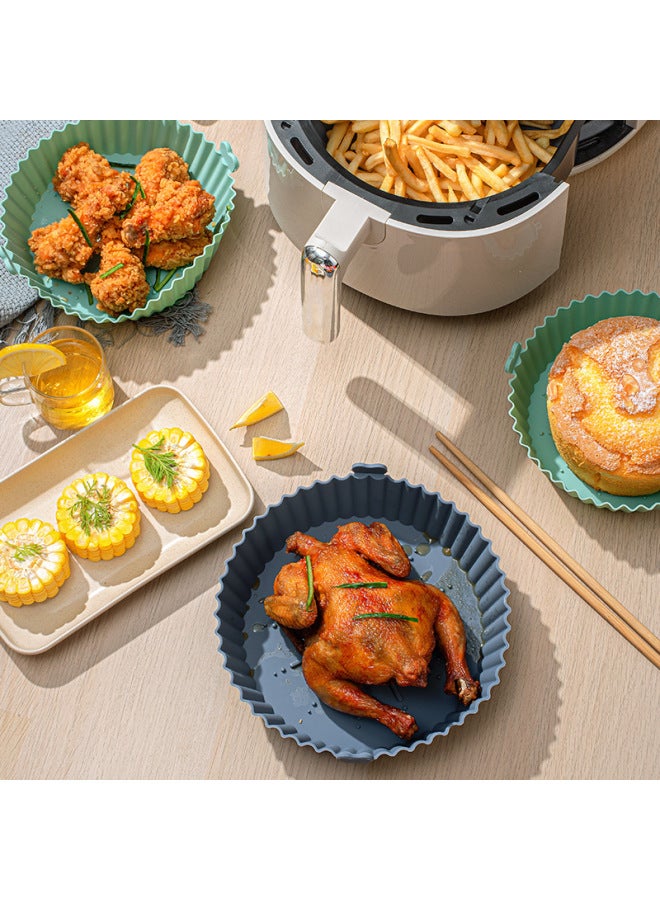 Air Fryer Paper Special Paper High Temperature Resistant Washable Baking Bakeware Oven Easy Cleaning Silicone Air Fryer Pad-Specifications:Black Small Size  - Image 5