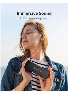 آنكر مكبر صوت Anker Soundcore 2 المحمول بتقنية البلوتوث مع IPX7 مقاوم للماء، وقت تشغيل 24 ساعة، إقران ستيريو لاسلكي، صوت ستيريو 12 وات، بلوتوث 5، Bassup، مكبر صوت للمنزل، الاستحمام، في الهواء الطلق، السفر  - Image 4