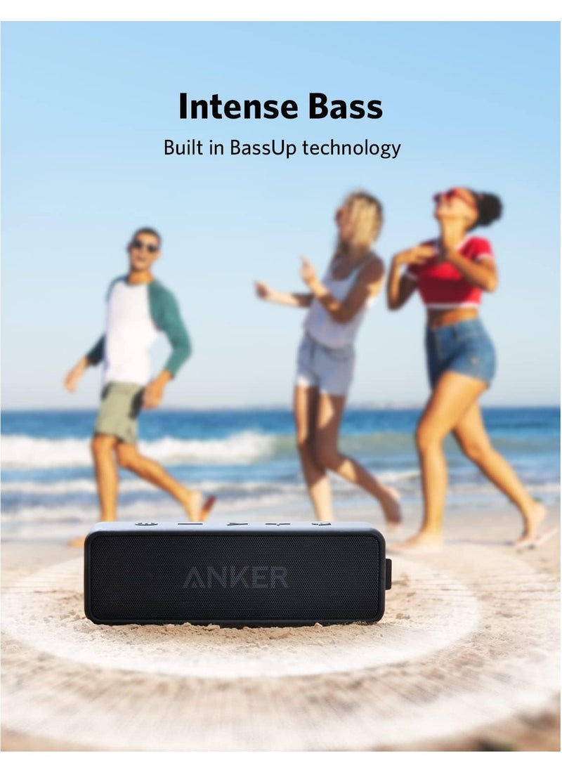 آنكر - مكبر صوت Anker Soundcore 2 المحمول بتقنية البلوتوث مع IPX7 مقاوم للماء، وقت تشغيل 24 ساعة، إقران ستيريو لاسلكي، صوت ستيريو 12 وات، بلوتوث 5، Bassup، مكبر صوت للمنزل، الاستحمام، في الهواء الطلق، السفر - Image 1