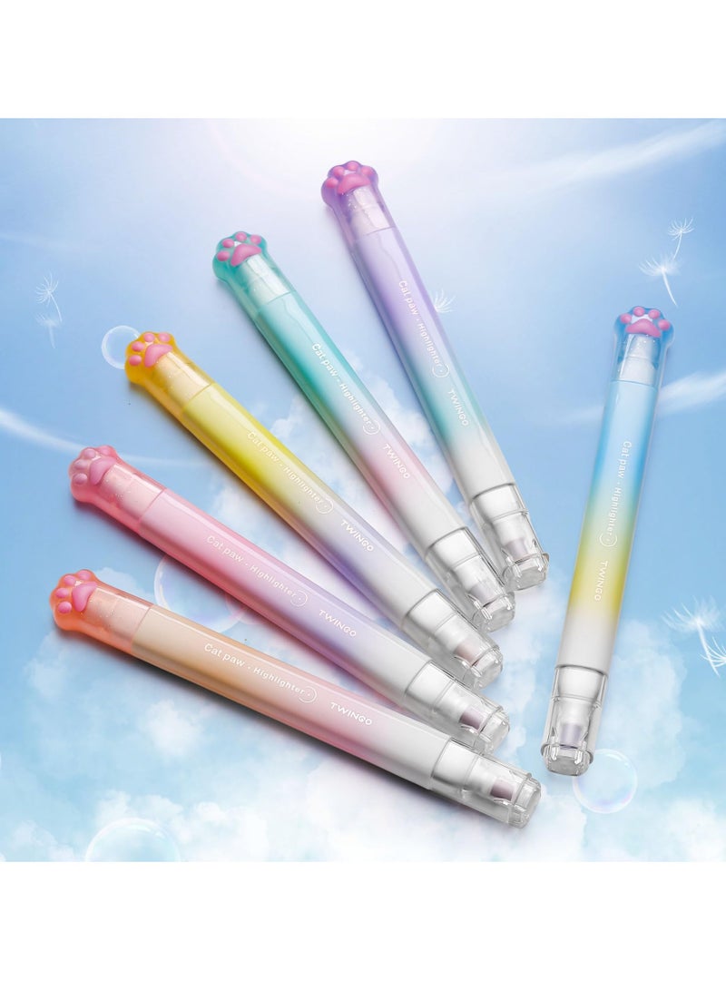 SOLARAE Highlighters Cute Aesthetic Dual Tip Highlighters Assorted Colors No Bleed Bible Highlighters Double Head Highlighters Cute Pastel Highlighter Set for Office Diary Plan Notes School Supplies 6 Pcs - Image 3