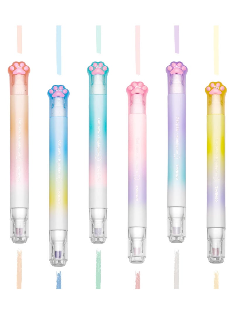 SOLARAE Highlighters Cute Aesthetic Dual Tip Highlighters Assorted Colors No Bleed Bible Highlighters Double Head Highlighters Cute Pastel Highlighter Set for Office Diary Plan Notes School Supplies 6 Pcs - Image 1