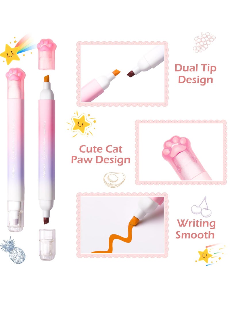 SOLARAE Highlighters Cute Aesthetic Dual Tip Highlighters Assorted Colors No Bleed Bible Highlighters Double Head Highlighters Cute Pastel Highlighter Set for Office Diary Plan Notes School Supplies 6 Pcs - Image 2