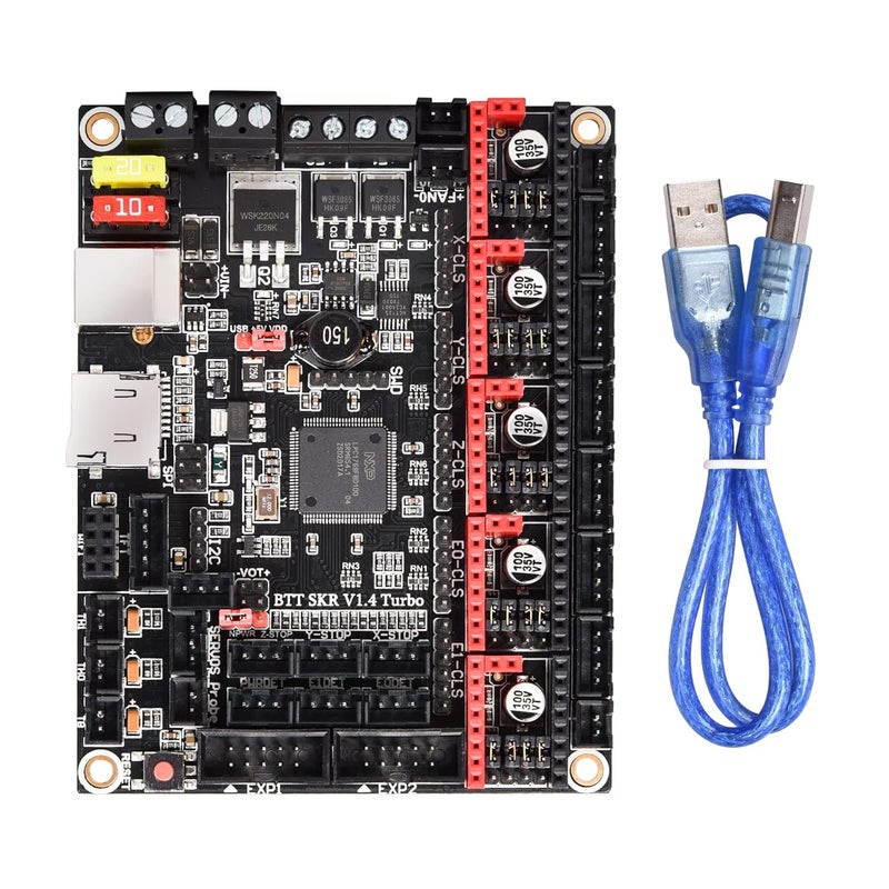 BigTreeTech SKR V1.4 Turbo 32Bit Control Board 120MHZ Support 5 Axis TMC2209 Stepper Motor Driver Klipper/Marlin Compatible with HDMI5/TFT35/TFT70 Touch Screen BTT Pi for Ender 3/CR10/Voron DIY Board - Image 1