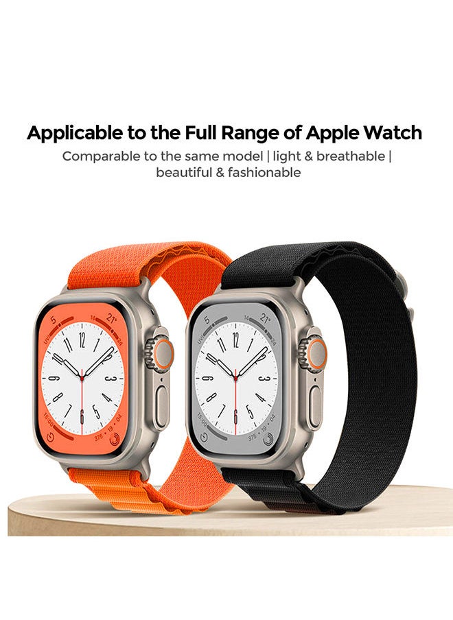 O Ozone - Alpine Loop for Apple Watch Band 42mm 44mm 45mm 49mm Rugged Nylon Sports Solo Loop Woven Wristband with Metal Hook For iWatch Series 8/7/6/5/4/3/2/1/SE/Ultra Women Men - Light Pink - Image 1