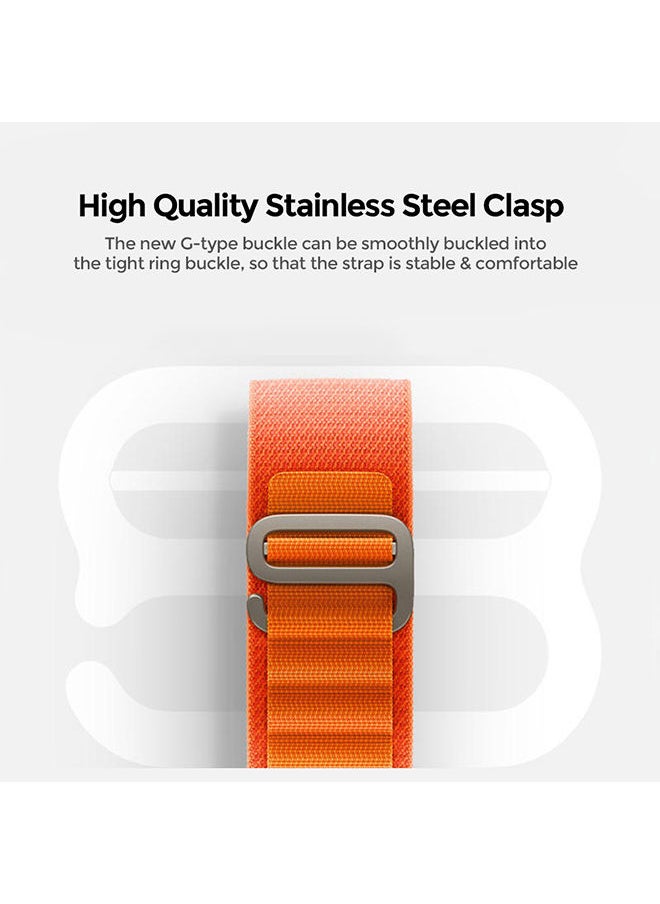 O Ozone - Alpine Loop for Apple Watch Band 42mm 44mm 45mm 49mm Rugged Nylon Sports Solo Loop Woven Wristband with Metal Hook For iWatch Series 8/7/6/5/4/3/2/1/SE/Ultra Women Men - Light Pink - Image 1