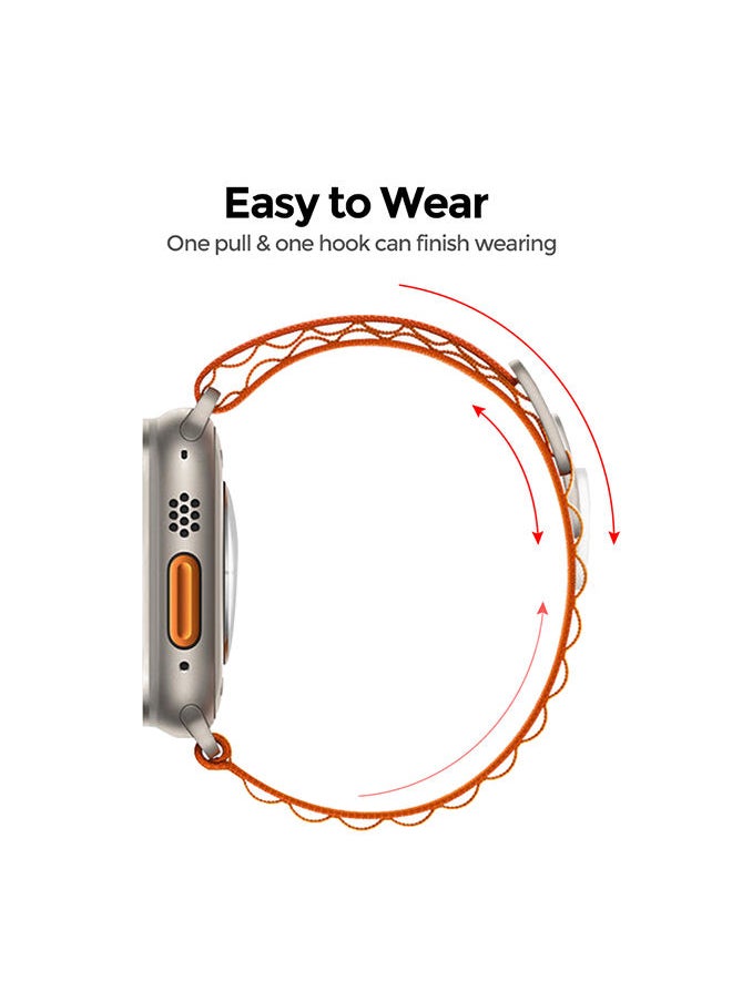 O Ozone - Alpine Loop for Apple Watch Band 42mm 44mm 45mm 49mm Rugged Nylon Sports Solo Loop Woven Wristband with Metal Hook For iWatch Series 8/7/6/5/4/3/2/1/SE/Ultra Women Men - Light Pink - Image 1