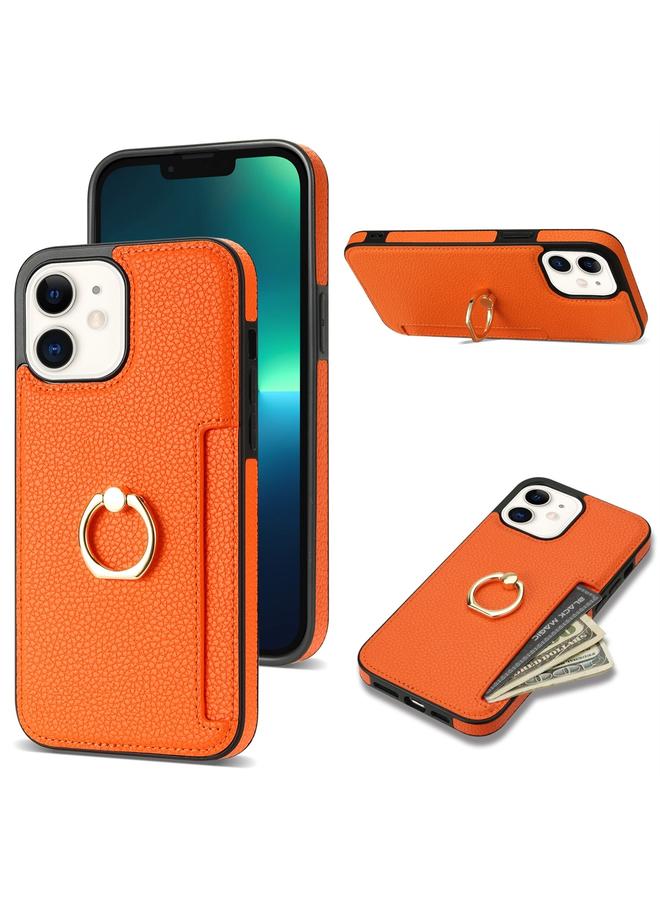 S-TOP Case For iPhone 11 Ring Card Litchi Leather Back Phone Case - Image 1