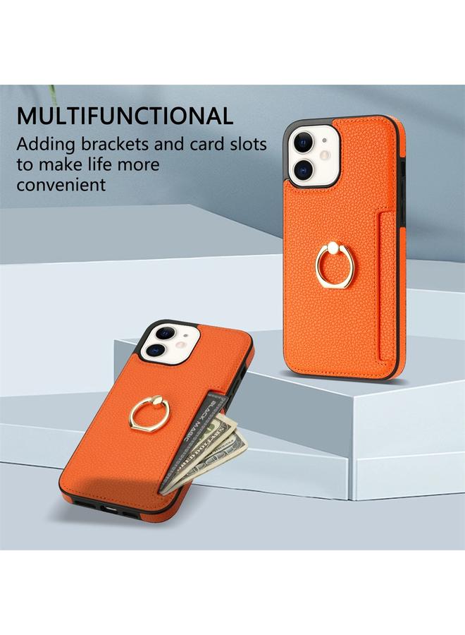 S-TOP Case For iPhone 11 Ring Card Litchi Leather Back Phone Case - Image 5