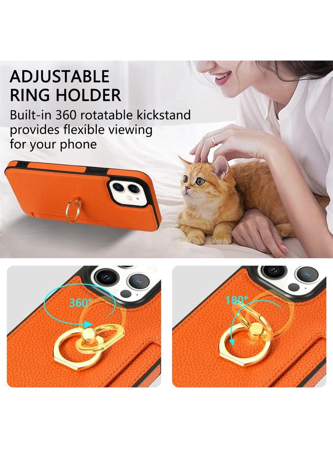 S-TOP Case For iPhone 11 Ring Card Litchi Leather Back Phone Case - Image 4