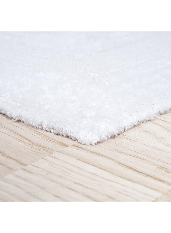 لافيش هوم سجادات حمام مكونة من قطعتين من القطن قابلة للغسل في الغسالة للحمام أو المطبخ أو غرفة الغسيل باللون الأبيض - Image 3