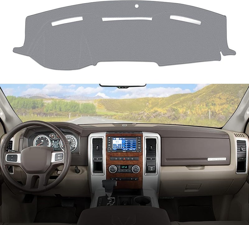 BERKSYDE Dashboard Dash Cover Mat Carpet Compatible with 2010-2014 Dodge Ram 1500 2500 3500 - Image 1