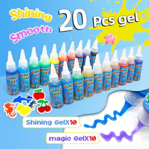 Flavery Magic Water Elf Toy Kit Fairy Water Gel Kit with 20 Magic Gels and 24 Shape Molds Craft for Kids Aqua Squishy DIY Set Birthday Gifts Water Pets - Image 5