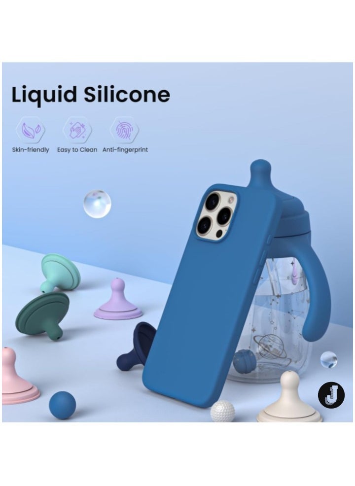 JAJEEK "New Soft Blue Silicone iPhone 16 Pro Max Case – Anti-Scratch & Shockproof Protection" - Image 3