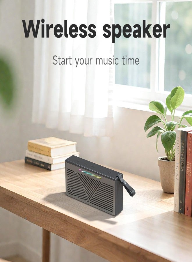 HOTTABLET Portable IPX5 Waterproof Bluetooth Speaker for Home Party Outdoor Beach，Black - Image 2