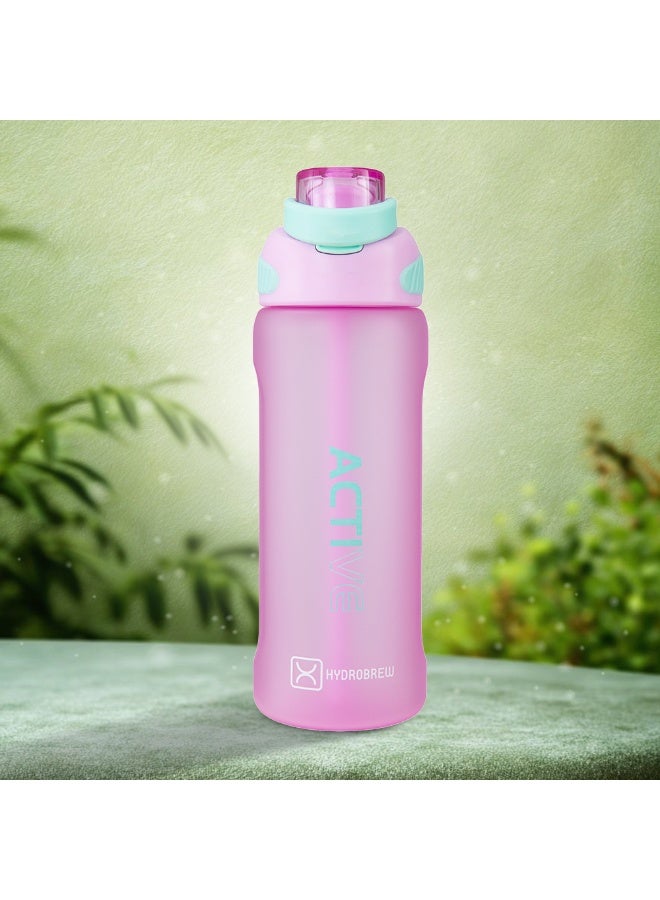 Hydrobrew Personalized Sip Switch Tritan Water Bottle 1000ml Leakproof, BPA Free, Straw & Spout Lid- Orchid Mist - Image 2