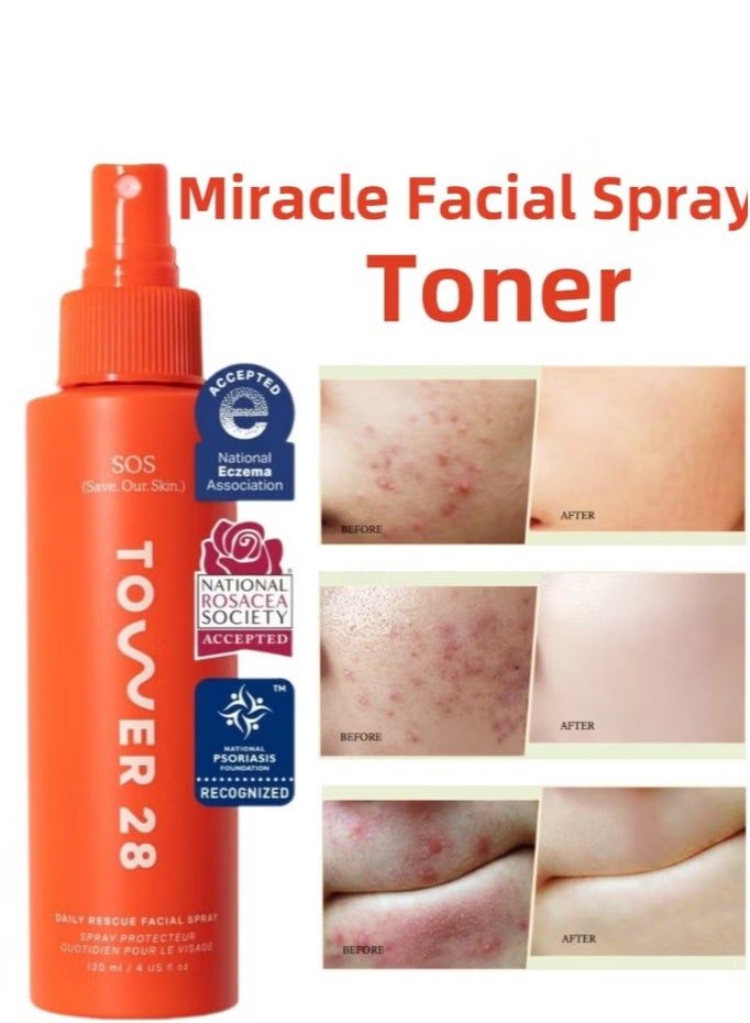 Tower 28 SOS Daily Rescue Facial Spray - The Miracle pH - Balancing Toner!  4 Fl Oz - Image 1