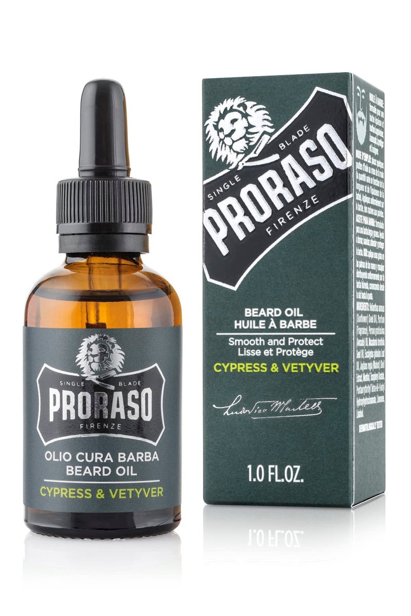 Proraso Beard Oil - Cypress and Vetyver, 1 Fl Oz - Image 1