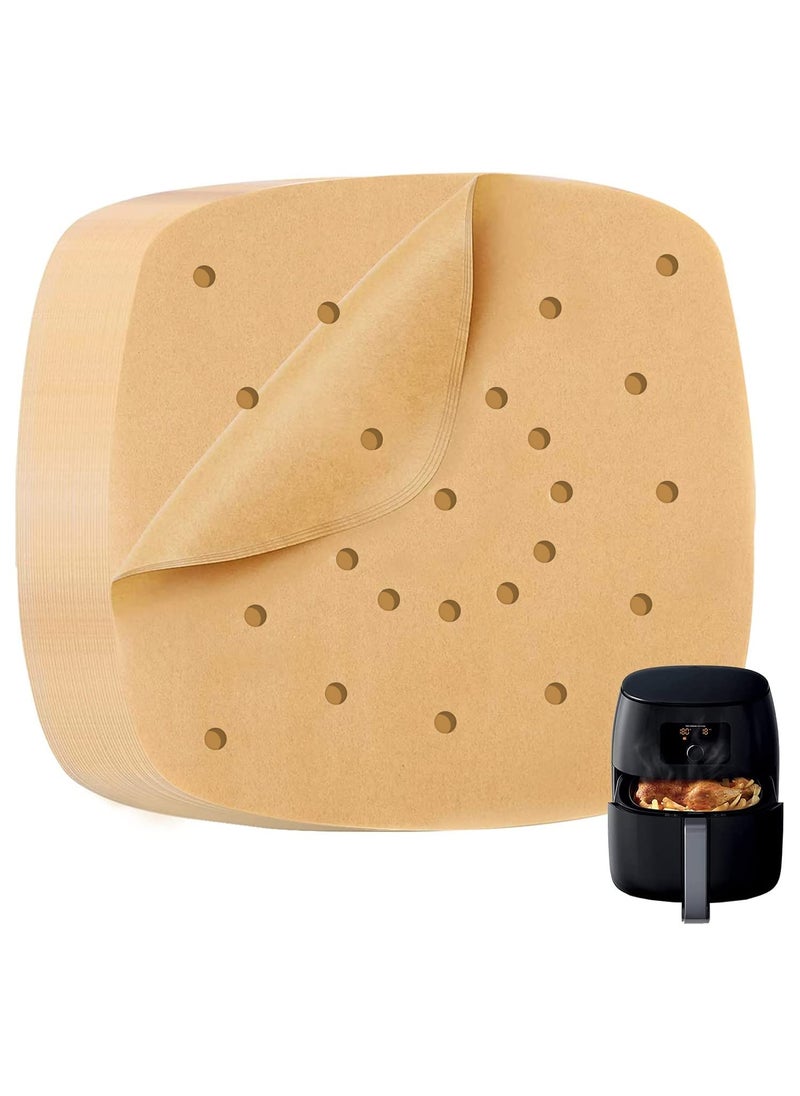 katbite Katbite 200Pcs 65 inch  Unbleached Square Liners Heavy Duty Perforated parchment paper for air fryer Steaming Basket Bamboo Steamer Oven Baking 