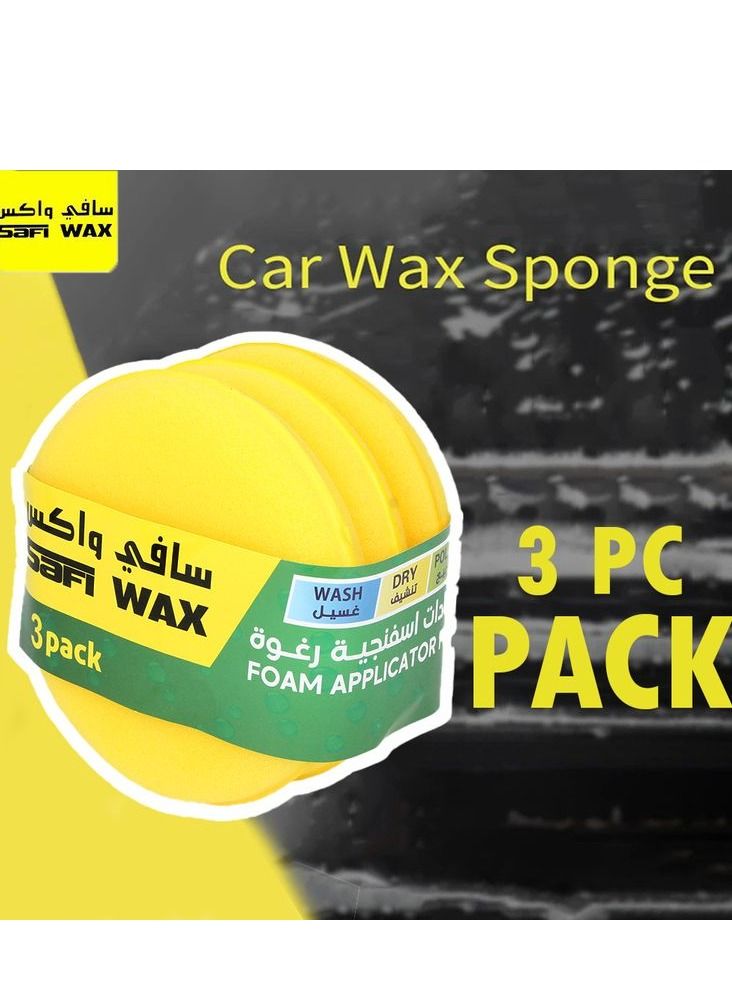 Safi Wax Wash Dry Sponge 3 Pieces Wax Polishing Sponges - Image 1