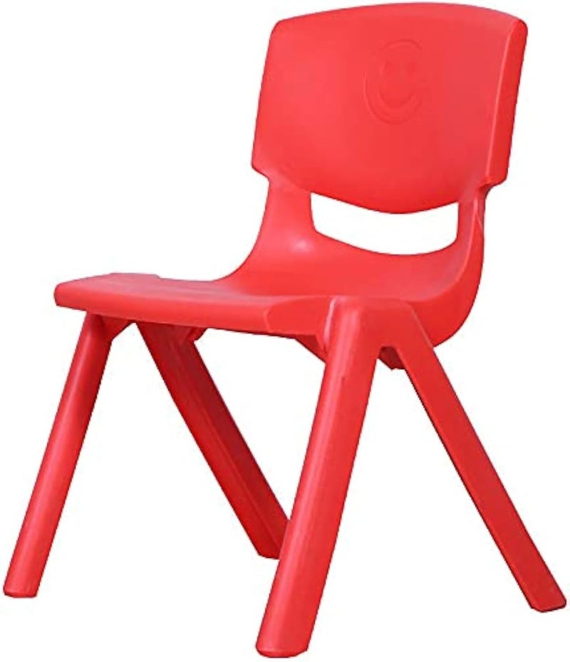Plastic Kids Chair, Durable and Lightweight, 44cm Height Seat, Indoor or Outdoor Use for Boys Girls RW-17109 - Red
