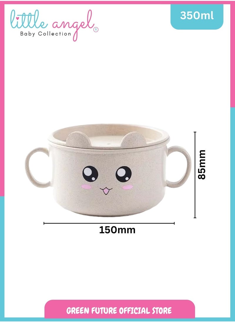 Little Angel Kids Bowls Feeding Bowl With Handle - Cream  - Image 4