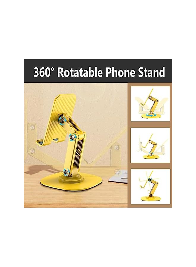 Goodern Phone Stand for Desk,360° Rotating Cell Phone Stand Holder Adjustable Desktop iPhone Stand,Foldable Phone Holder Tablet Stand Heavy Duty Phone Stand,Compatible with All Mobile Phone-Black - Image 4