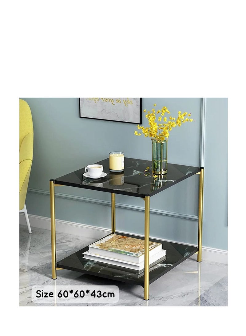 أثاث غرفة المعيشة طاولة القهوة الجانبية ذات الملمس المعدني الذهبي الحديث MDF - Image 1