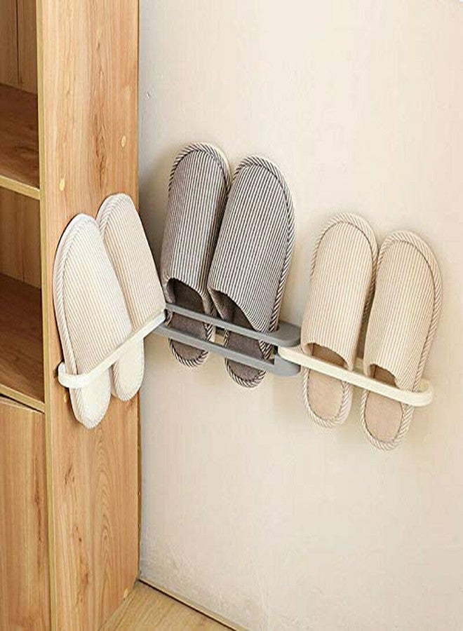 VINSU 3 in 1 Plastic Folding Shoe Rack Organizer with Wall Mounted Shoe Holder and Bathroom Towel Storage Shelf and Slipper Stand - Image 1