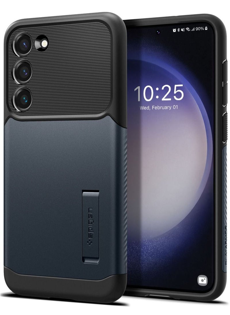 Spigen Slim Armor for Samsung Galaxy S23 Plus Case Cover with Kickstand - Metal Slate  - Image 1