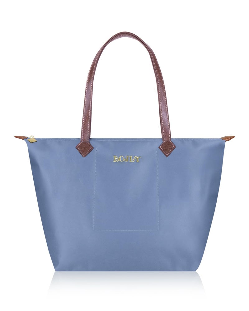 BOJLY Tote Bag for Women, 21 Liters Large Capacity Waterproof Tote Bag, Multi-Pocket Shoulder Bag, Suitable for Daily Travel, Work, Beach Shopping Bag Airy Blue - Image 1