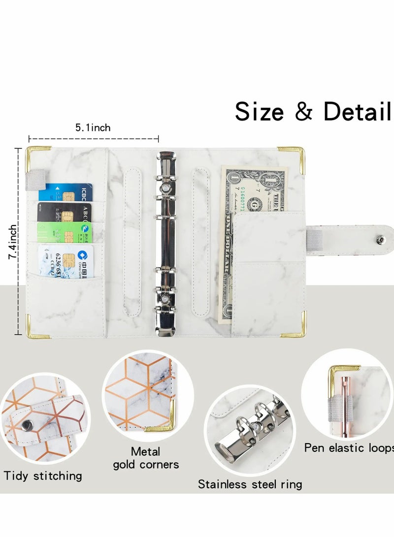 KASTWAVE Budget Binder - A6 Budget Binder with Zipper Cash Envelopes for Budgeting, Money Organizer for Cash, Budget Planner Money Savings Binder - Image 3