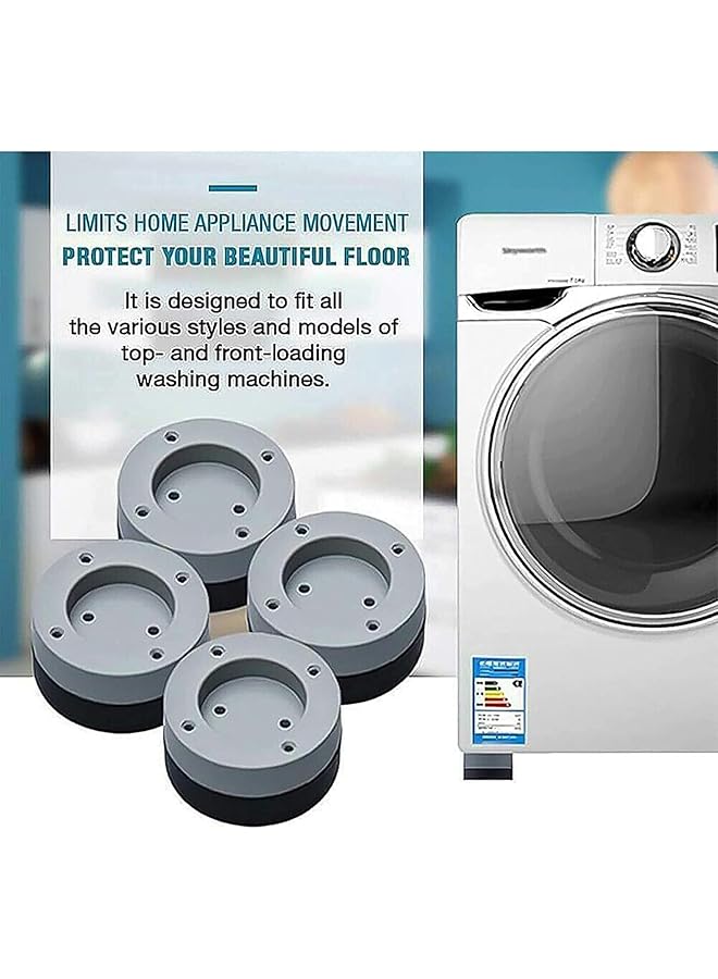 erorex Washing Machine Feet Pads Non Slip Washing Machine Mat Washing Machine Support Leg Shock And Noise Canceling Washing Machine Support For Protects Laundry Room Floor 4Pcs 6 Cm - Image 3