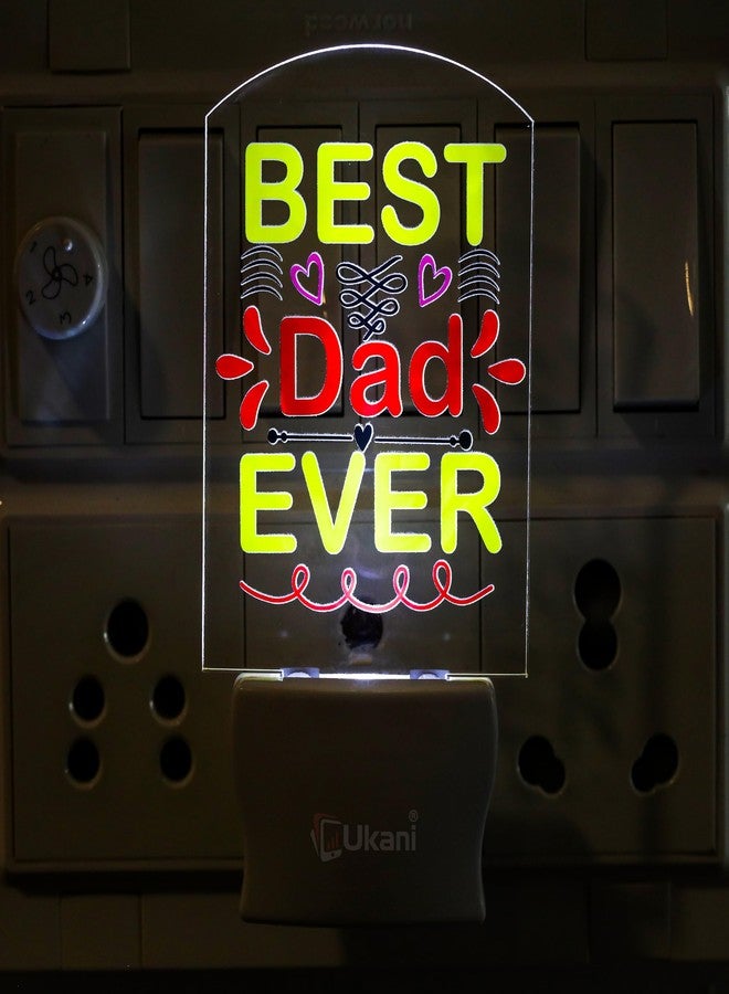 UKANI® Best DAD Design Single Color White Light UV Multi Color Print Night Lamp for Living Room/Home/Office/Gift - Image 1