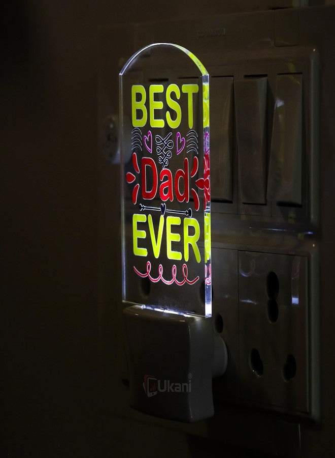 UKANI® Best DAD Design Single Color White Light UV Multi Color Print Night Lamp for Living Room/Home/Office/Gift - Image 3