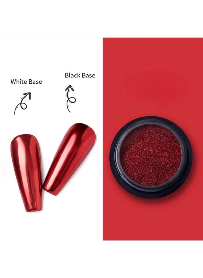 IHEOJAOC - Red Chrome Nail Powder Nail Mirror Glitter Powder Holographic Magic Metallic Mirror Effect Manicure Glitter Pigment Dust Decorations With Tool（2 Boxes） - Image 1