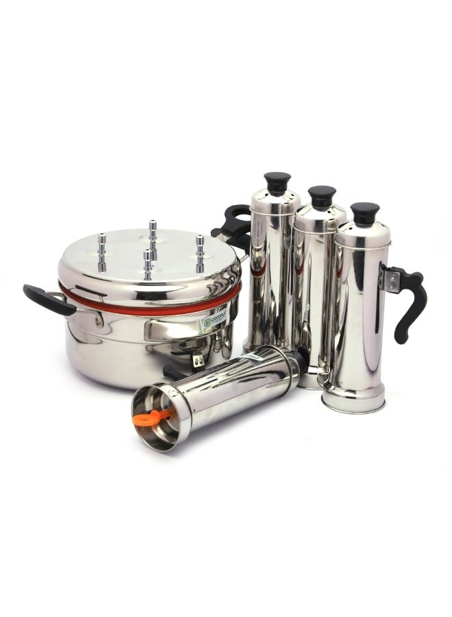 كوكونات قدر طهي "بوتو" من الستانلس ستيل (بتصميم جوز الهند) مع 4 قوالب تحضير - قطعة واحدة - Image 3